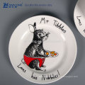 Rabbit Design Hand Painting Hotel Used Ceramic Tableware